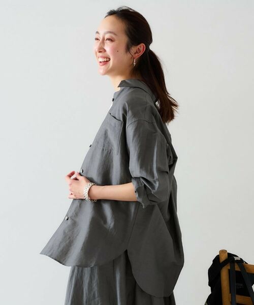 UNTITLED / アンタイトル シャツ・ブラウス | 【セットアップ可能/手洗い可】リネン混 ベーシックシャツ | 詳細8