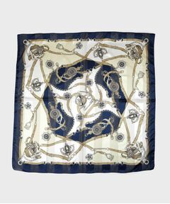 UNTITLED / アンタイトル バンダナ・スカーフ | 【手洗い／88cm正方形】シアー素材チェーン柄スカーフ