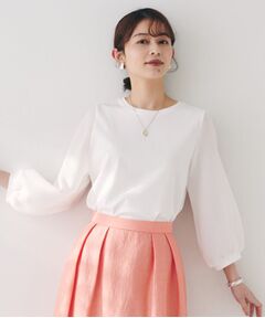 UNTITLED / アンタイトル カットソー | 【二の腕カバー/オンオフ】袖シアー ドッキングプルオーバー