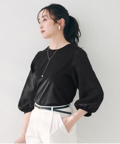 UNTITLED / アンタイトル カットソー | 【二の腕カバー/オンオフ】袖シアー ドッキングプルオーバー