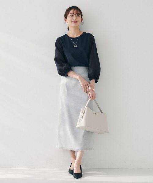 UNTITLED / アンタイトル カットソー | 【二の腕カバー/オンオフ】袖シアー ドッキングプルオーバー | 詳細11