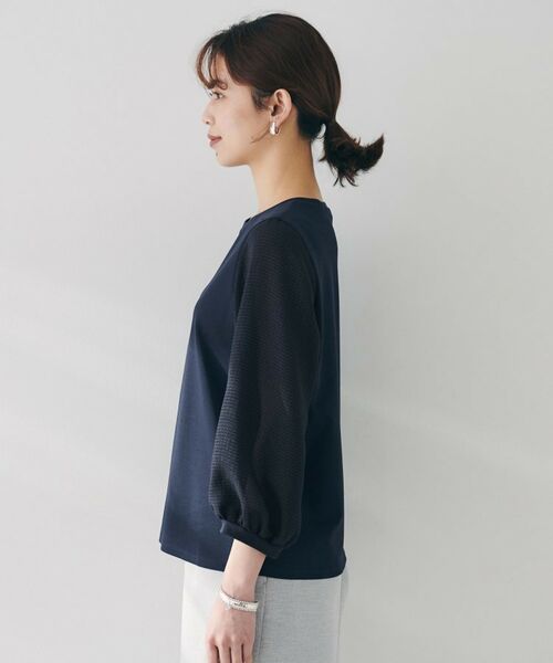 UNTITLED / アンタイトル カットソー | 【二の腕カバー/オンオフ】袖シアー ドッキングプルオーバー | 詳細14