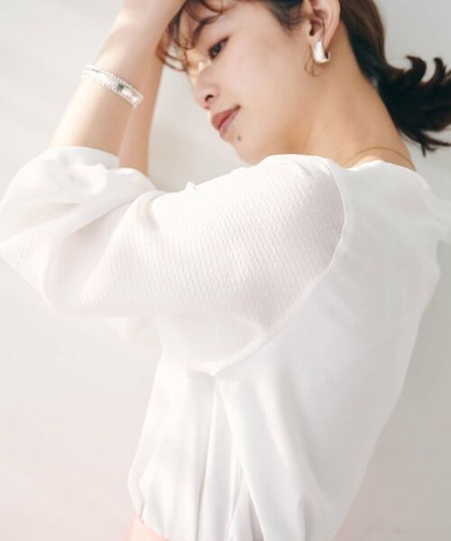 UNTITLED / アンタイトル カットソー | 【二の腕カバー/オンオフ】袖シアー ドッキングプルオーバー | 詳細2