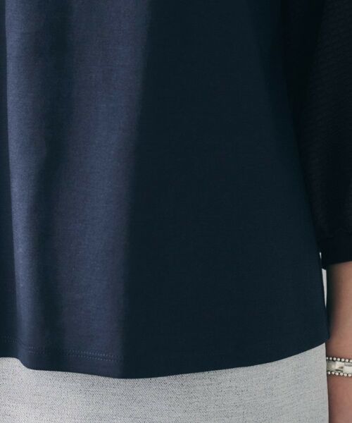 UNTITLED / アンタイトル カットソー | 【二の腕カバー/オンオフ】袖シアー ドッキングプルオーバー | 詳細20