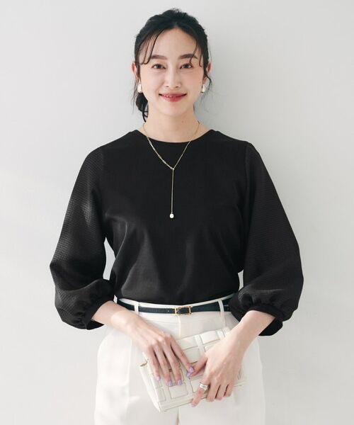 UNTITLED / アンタイトル カットソー | 【二の腕カバー/オンオフ】袖シアー ドッキングプルオーバー | 詳細5