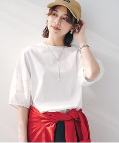 UNTITLED / アンタイトル カットソー | 【二の腕カバー/接触冷感】袖オーガンジープルオーバー