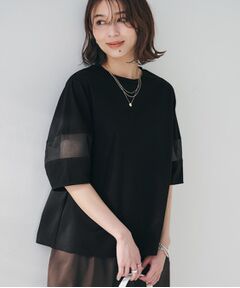 UNTITLED / アンタイトル カットソー | 【二の腕カバー/接触冷感】袖オーガンジープルオーバー