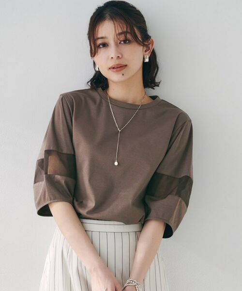 UNTITLED / アンタイトル カットソー | 【二の腕カバー/接触冷感】袖オーガンジープルオーバー | 詳細10