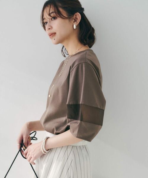 UNTITLED / アンタイトル カットソー | 【二の腕カバー/接触冷感】袖オーガンジープルオーバー | 詳細11