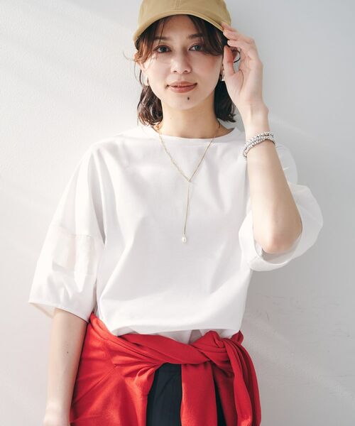 UNTITLED / アンタイトル カットソー | 【二の腕カバー/接触冷感】袖オーガンジープルオーバー | 詳細3