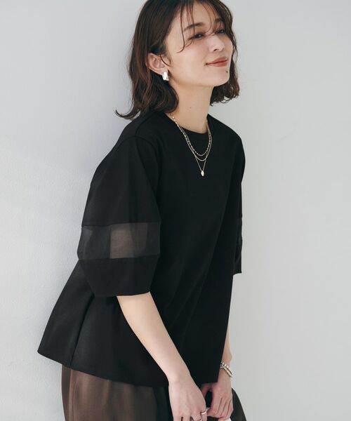 UNTITLED / アンタイトル カットソー | 【二の腕カバー/接触冷感】袖オーガンジープルオーバー | 詳細6