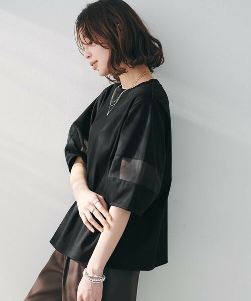 UNTITLED / アンタイトル カットソー | 【二の腕カバー/接触冷感】袖オーガンジープルオーバー | 詳細7