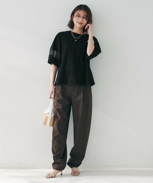 UNTITLED / アンタイトル カットソー | 【二の腕カバー/接触冷感】袖オーガンジープルオーバー | 詳細8