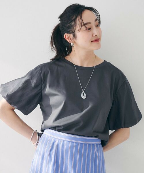 UNTITLED / アンタイトル カットソー | 【二の腕カバー/洗える】袖シアーバルーンプルオーバー | 詳細6