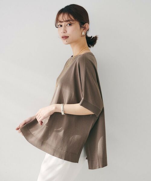 UNTITLED / アンタイトル ニット・セーター | 【体型カバー/手洗い可】コットンリネン ワイドプルオーバーニット | 詳細11