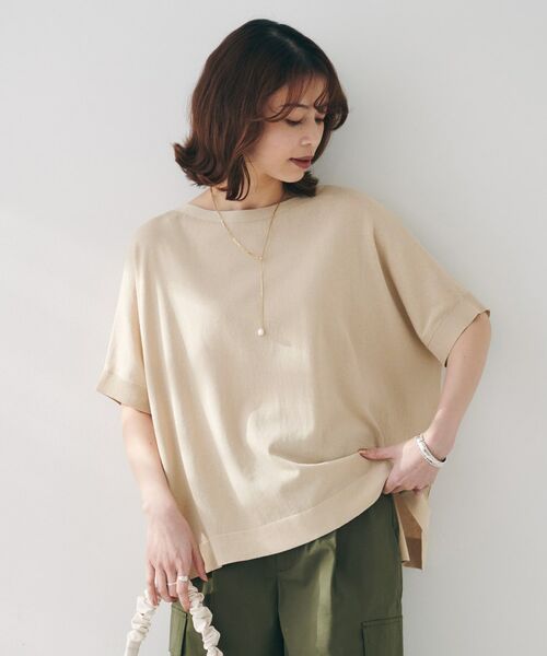 UNTITLED / アンタイトル ニット・セーター | 【体型カバー/手洗い可】コットンリネン ワイドプルオーバーニット | 詳細14