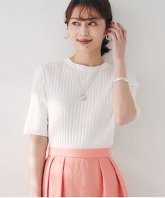 UNTITLED / アンタイトル ニット・セーター | 【五分袖/タイト】コットンリネン2WAYニット