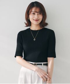 UNTITLED / アンタイトル ニット・セーター | 【五分袖/タイト】コットンリネン2WAYニット