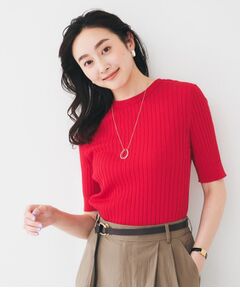 UNTITLED / アンタイトル ニット・セーター | 【五分袖/タイト】コットンリネン2WAYニット