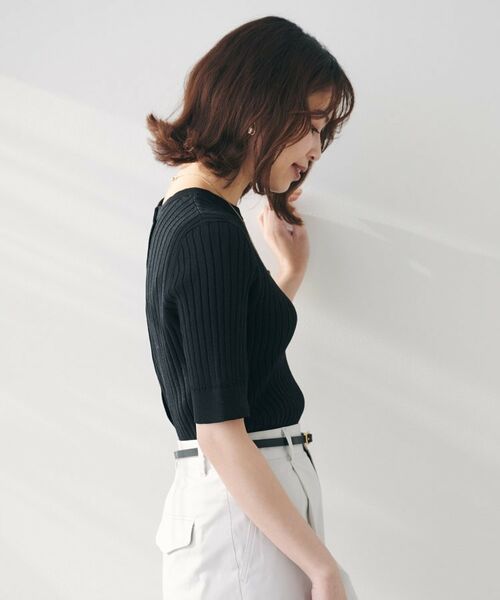 UNTITLED / アンタイトル ニット・セーター | 【五分袖/タイト】コットンリネン2WAYニット | 詳細11
