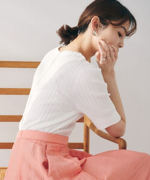 UNTITLED / アンタイトル ニット・セーター | 【五分袖/タイト】コットンリネン2WAYニット | 詳細3