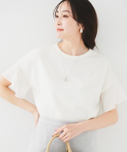 UNTITLED / アンタイトル ニット・セーター | 【洗える/体型カバー】袖異素材プルオーバーニット | 詳細2