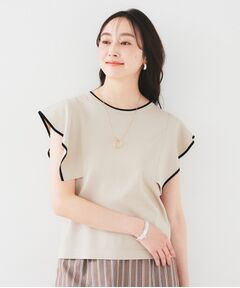 UNTITLED / アンタイトル ニット・セーター | 【きれいめ/二の腕カバー】フリルノースリーブニット