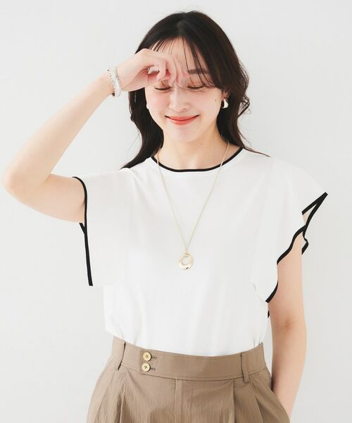 UNTITLED / アンタイトル ニット・セーター | 【きれいめ/二の腕カバー】フリルノースリーブニット | 詳細3