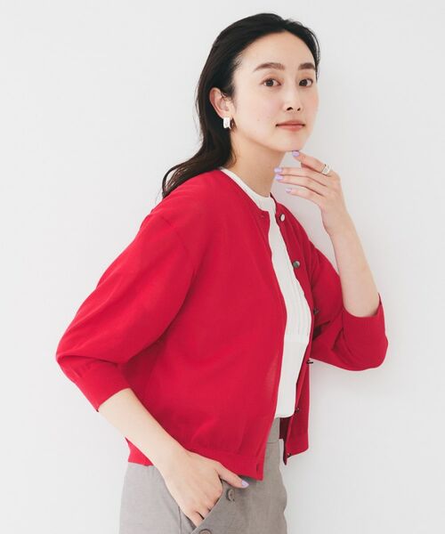 UNTITLED / アンタイトル カーディガン・ボレロ | 【短丈/シアー/洗える】ドルマンスリーブカーディガン | 詳細14