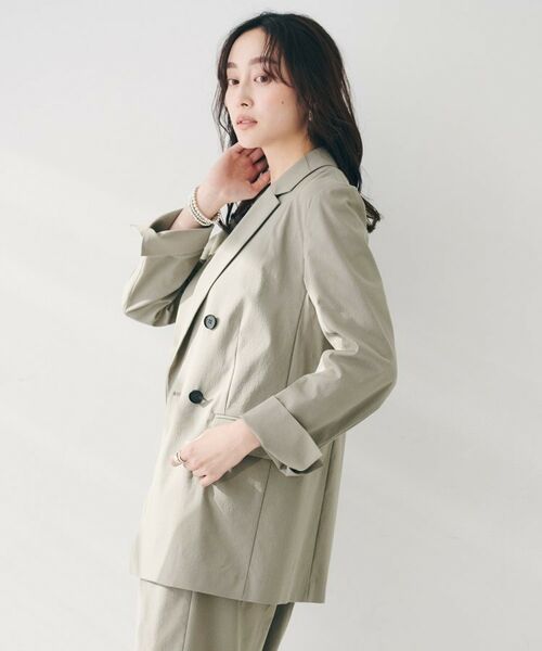 UNTITLED / アンタイトル テーラードジャケット | 【セットアップ可能／オンオフ】ラミー混 ダブルブレストジャケット | 詳細2