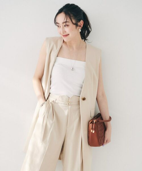 UNTITLED / アンタイトル ベスト | 【セットアップ可能/オンオフ】ラミー混カラーレスジレ | 詳細12