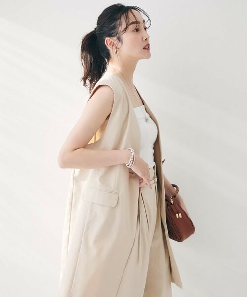 UNTITLED / アンタイトル ベスト | 【セットアップ可能/オンオフ】ラミー混カラーレスジレ | 詳細13