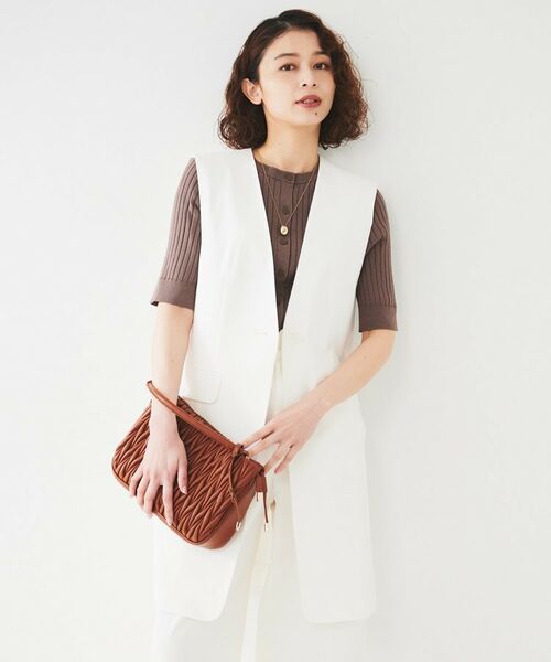 UNTITLED / アンタイトル ベスト | 【セットアップ可能/オンオフ】ラミー混カラーレスジレ | 詳細19