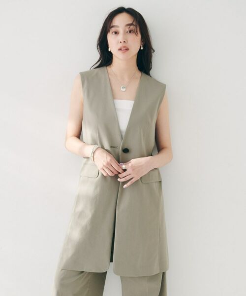 UNTITLED / アンタイトル ベスト | 【セットアップ可能/オンオフ】ラミー混カラーレスジレ | 詳細3