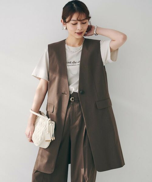 UNTITLED/アンタイトル ラミー混カラーレスジレ ブラウン(044) 04(2LT) UNTITLED/アンタイトル ラミー混カラーレスジレ ブラウン(044) 04(2LT)