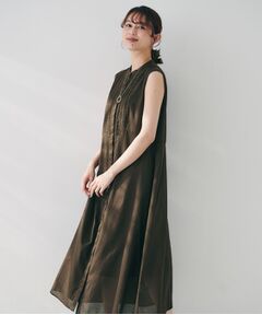 UNTITLED / アンタイトル ロング・マキシ丈ワンピース | 【シアー/前開き/夏ワンピ】コットンピンタックワンピース