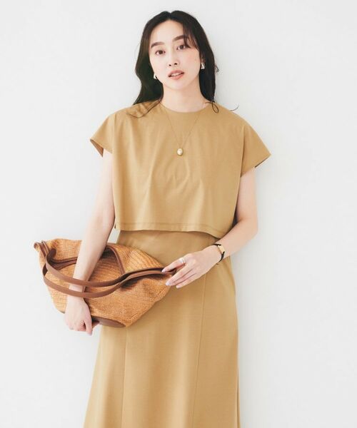 UNTITLED/アンタイトル 【洗える/夏ワンピ/2WAY】ジャージワンピース キャメルブラウン(041) 44(3L) UNTITLED/アンタイトル 【洗える/夏ワンピ/2WAY】ジャージワンピース キャメルブラウン(041) 44(3L)