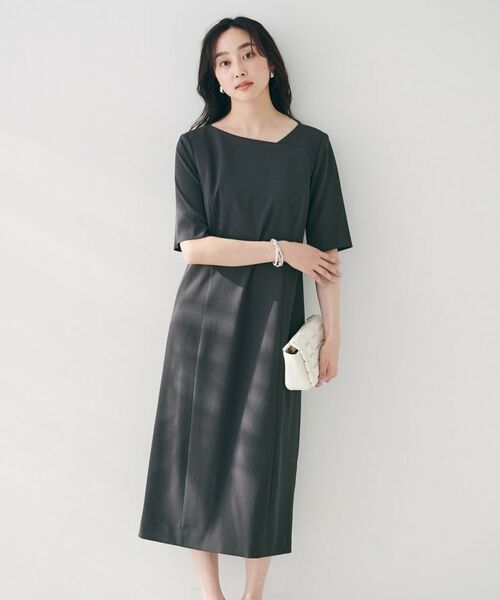 UNTITLED / アンタイトル ミニ丈・ひざ丈ワンピース | 【きれいめ/上品/夏ワンピ】アシメネックワンピース | 詳細6