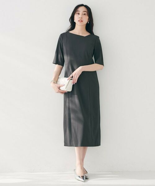 UNTITLED / アンタイトル ミニ丈・ひざ丈ワンピース | 【きれいめ/上品/夏ワンピ】アシメネックワンピース | 詳細8