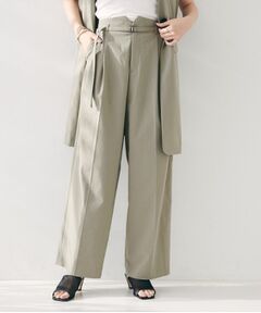 美品　UNTITLED　セットアップ　フレアパンツ　Ｓ　黒　ストライプ　日本製 TALLサイズ 〕 【セットアップ対応】シアーボイルストライプ