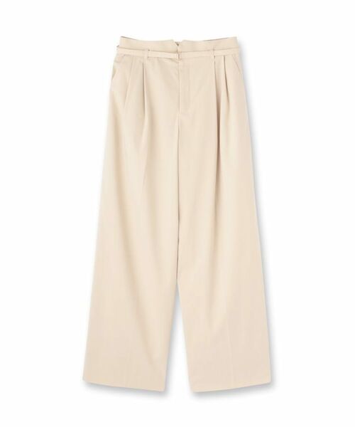 UNTITLED / アンタイトル パンツ | 【セットアップ可能/オンオフ】ラミー混 タックワイドパンツ | 詳細1