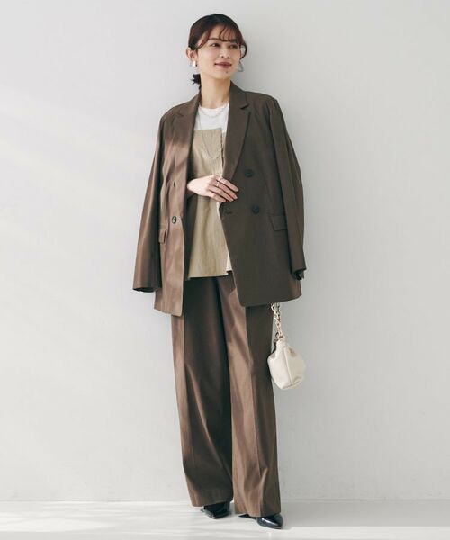 UNTITLED / アンタイトル パンツ | 【セットアップ可能/オンオフ】ラミー混 タックワイドパンツ | 詳細10