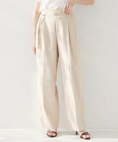 UNTITLED / アンタイトル パンツ | 【セットアップ可能/オンオフ】ラミー混 タックワイドパンツ | 詳細13