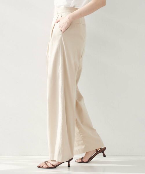 UNTITLED / アンタイトル パンツ | 【セットアップ可能/オンオフ】ラミー混 タックワイドパンツ | 詳細14