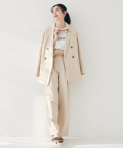 UNTITLED / アンタイトル パンツ | 【セットアップ可能/オンオフ】ラミー混 タックワイドパンツ | 詳細15