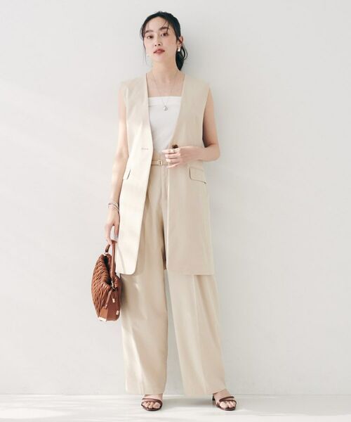 UNTITLED / アンタイトル パンツ | 【セットアップ可能/オンオフ】ラミー混 タックワイドパンツ | 詳細16