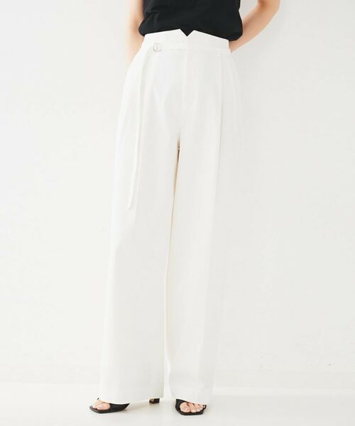 UNTITLED / アンタイトル パンツ | 【セットアップ可能/オンオフ】ラミー混 タックワイドパンツ | 詳細18