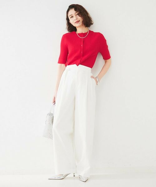 UNTITLED / アンタイトル パンツ | 【セットアップ可能/オンオフ】ラミー混 タックワイドパンツ | 詳細21