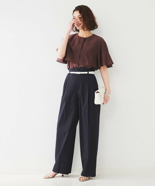 UNTITLED / アンタイトル パンツ | 【セットアップ可能/オンオフ】ラミー混 タックワイドパンツ | 詳細26