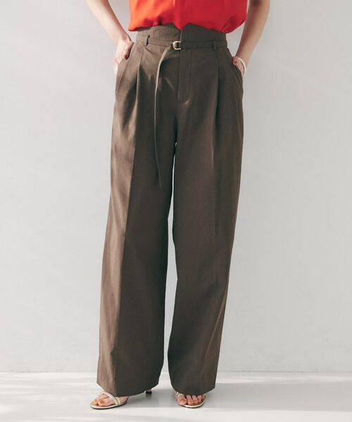 UNTITLED / アンタイトル パンツ | 【セットアップ可能/オンオフ】ラミー混 タックワイドパンツ | 詳細6